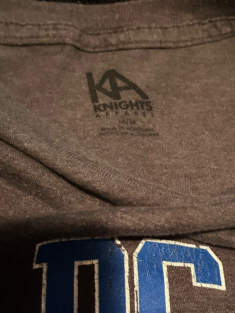 Knights Apparel Gray T‑Shirt with Blue Lettering - Picture 3 of 3